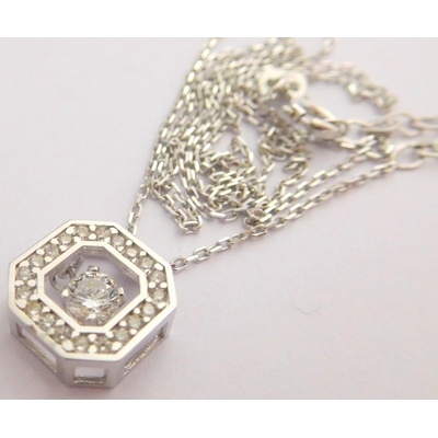 Klenoty Budín zlatá souprava z bílého zlata s pohybujícím se kamínkem HK4004