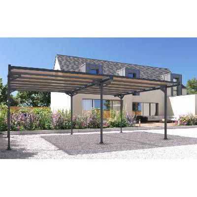 Přístřešek na dvě auta z hliníku 606x509 cm (Zahradní pergola z hliníku)