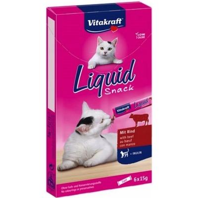 Vitakraft Cat Liquid snack hovězí a inulin 6 x 15 g