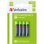 Verbatim RECHARGEABLE BATTERY AAA 4 PACK / HR03 (49514) - gtcomputers