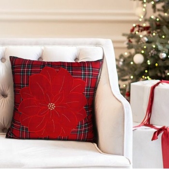 Eurofirany Vianočná červená Polyester 45 x 45 cm