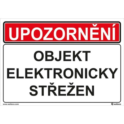 Walteco Objekt elektronicky střežen, 210x148mm, formát A5, samolepka , 20303