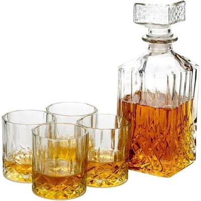 EXCELLENT HOUSEWARE Whiskey set karafa + pohár sada 5 ks krištáľové sklo, 0,9L