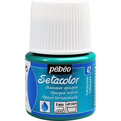 Farby na textil Pebeo Setacolor Opaque Shimmer 45 ml Shimmer turquoise