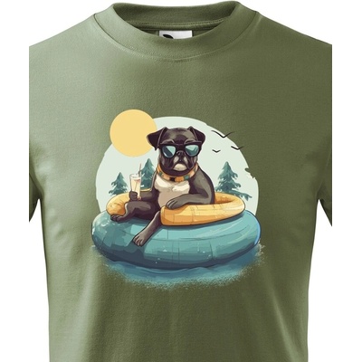 Dětské tričko Mopsík Barva Military 69 Canvas Bezvatriko.cz 2174
