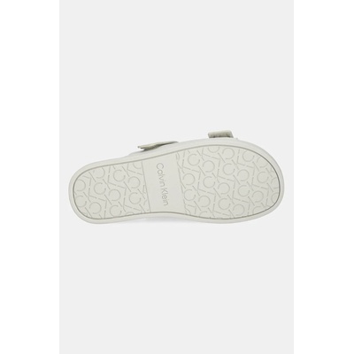 Calvin Klein Кожени чехли Calvin Klein FLAT ADJ SLIDE EYELET в бежово HW0HW02489 (HW0HW02489)