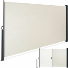 tectake 406594 výsuvná boční markýza s navíjecím mechanismem, neprůhledná - 300 x 160 cm,béžová