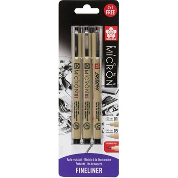 Sakura Pigma Micron Fineliner Технически химикалки Black Set 1 (BLXSDK3AS)