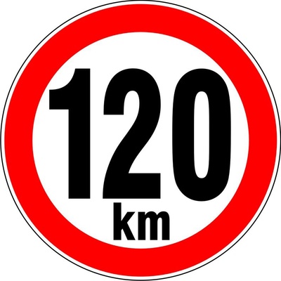 RAFO Samolepka Nejvyšší rychlost 10, 15 - 300 km, průměr 15 cm Varianta: 120