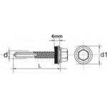 Uncanny Brand Self-tapping screw impax with epdm #12mm ral3011 5.5*32mm