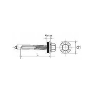 Uncanny Brand Self-tapping screw impax with epdm #12mm ral3011 5.5*32mm