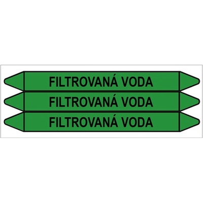 Značení potrubí, filtrovaná voda,3 ks, 355 × 37 mm PZ 009133