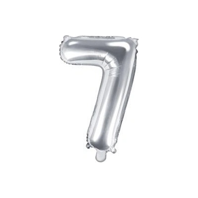 Balón fóliový 35cm číslo 7 strieborný
