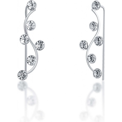 JwL Luxury Pearls Pozdĺžne náušnice s kryštálmi JL0690