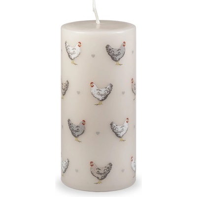 Unipar Бежова великденска свещ , време на горене 73 ч. Cute Hens - Unipar (Cute Hens Beige Pillar 70x150)