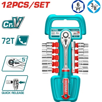 TOTAL Гедоре комплект total industrial 3/8", 12 части (tl ind tht381121)