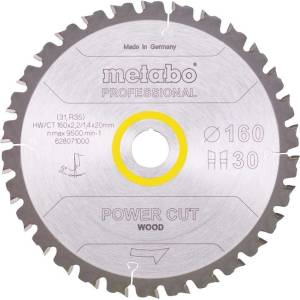 Metabo - Пилен диск за дърво, 160x20 мм, 30 зъба 628071000 (628071000)