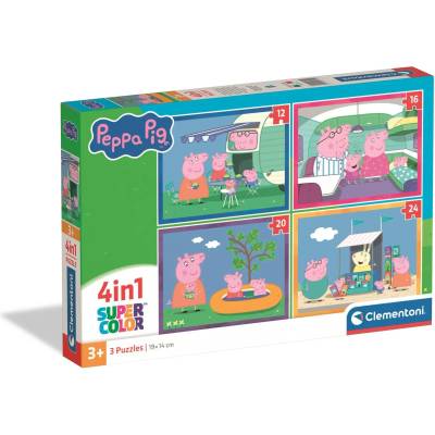 Clementoni - Puzzle 4v1 Peppa Pig: On the roads - 1 - 39 piese