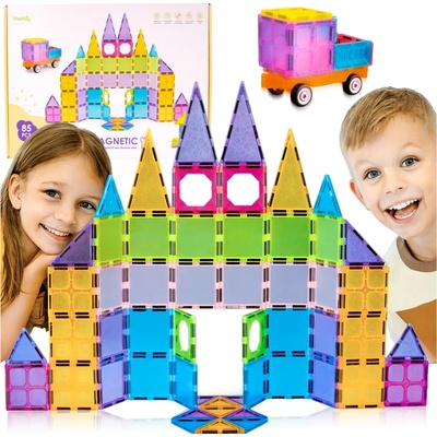 MalPlay Magnetické stavebné bloky edukačná skladačka 75 dielov