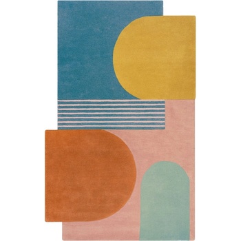 Flair Rugs Син ръчно изработен вълнен килим 200x290 cm Lozenge Bright Multi - Flair Rugs (503119377574)