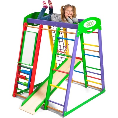 KinderSport hrací sestava Eco s ribstole a se skluzavkou