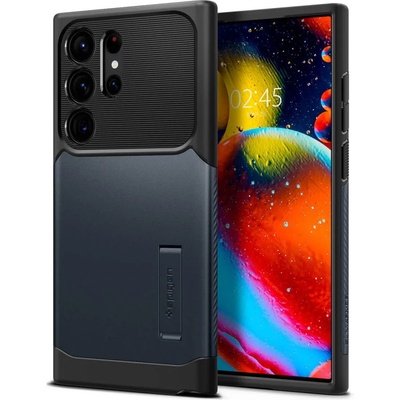 Spigen Slim Armor Case - хибриден кейс с висока степен на защита за Samsung Galaxy S23 Ultra (тъмнносив)