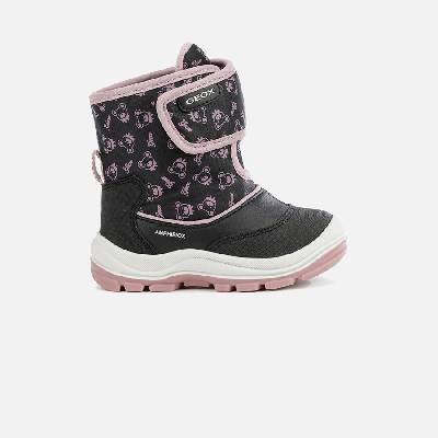 Geox Black Girls Ankle Boots Flanfil ABX Girls čierna biela ružová