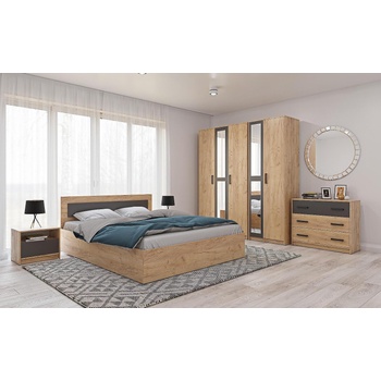 Спален комплект Viva дъб крафт с антрацит