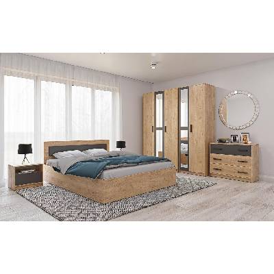 Спален комплект Viva дъб крафт с антрацит