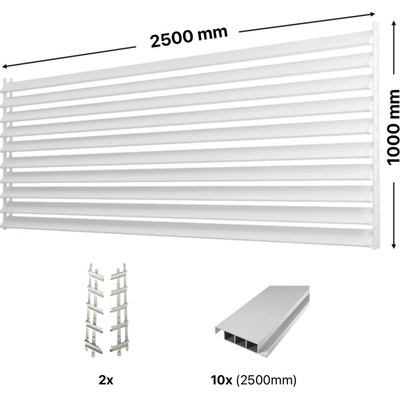 Hahn Holz Set pro venkovní žaluzie z hliníku RAL 9003 (bílá): V:1000mm, Š:2500mm