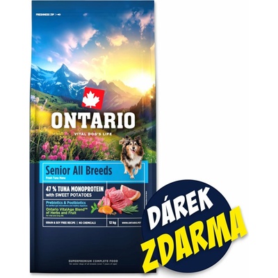 Ontario Senior All Breeds Monoprotein Tuna & Sweet Potatoes 2 x 12 kg