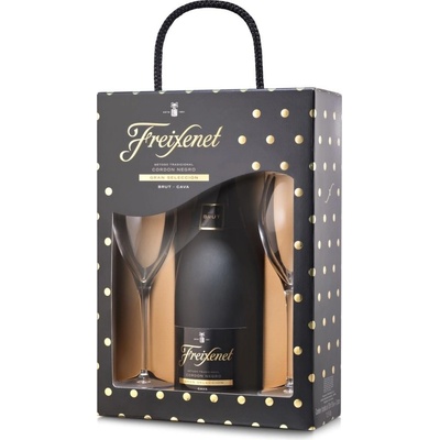 Freixenet Cordon Negro 11,5% 0,75 l (dárkové balení 2 sklenice)