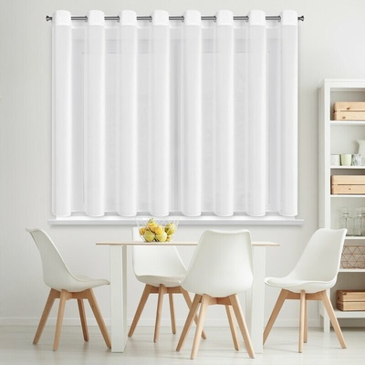 Záclona DALIA na dekoračných krúžkoch 350x150 cm - biela