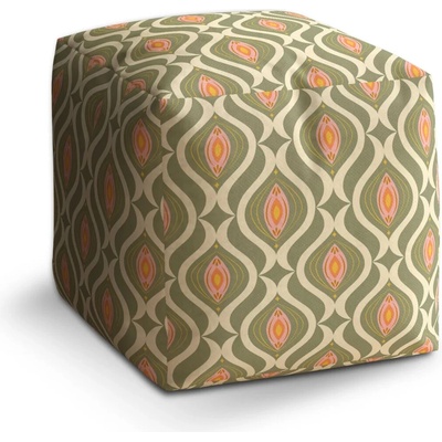 Sablio Taburet Kocka Retro ornament: 40x40x40 cm
