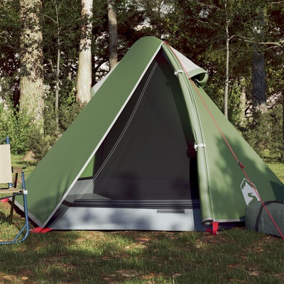 vidaXL Къмпинг палатка за 2 души, зелена, водоустойчива (94319)