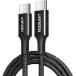 UGREEN Кабел с въжена оплпетка и бързо зареждане за устройства с USB-C порт - Ugreen USB-C to USB-C Cable L502 100W (100 см) (black) (L502)
