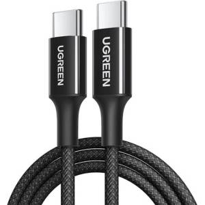 UGREEN Кабел с въжена оплпетка и бързо зареждане за устройства с USB-C порт - Ugreen USB-C to USB-C Cable L502 100W (100 см) (black) (L502)
