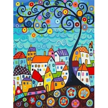 Image 1 of Milena Style Абстрактни къщички - диамантен гоблен