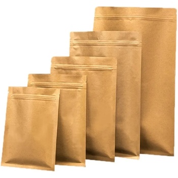 Image 1 of Стоящ хартиен плик с цип 18х29+(2х4, 5), Кафяв alu