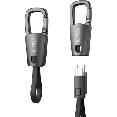 Tech-protect Ultraboost DNA кабел с ключодържател USB-C PD 60W / 3A - сив (5906302331963)