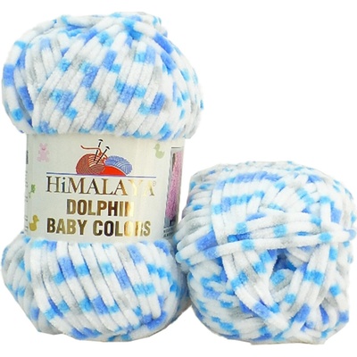 Himalaya příze Dolphin Baby Colors_80421 bílá, šedá, tyrkys, modrá