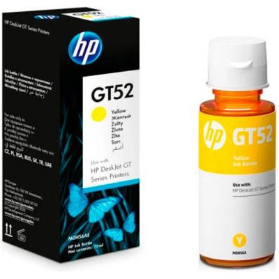 HP Бутилка с жълто оригинално мастило hp gt52 (m0h56ae)