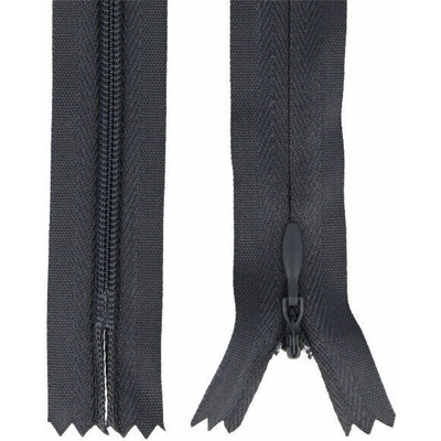 Zips špirálový skrytý 3 mm, 30 cm, nedeliteľný, jazdec dekoratívny - 312