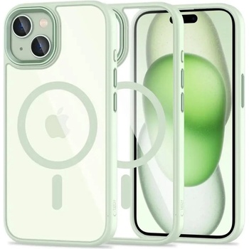 Tech-Protect Кейс Tech-Protect MagMat MagSafe за iPhone 15, прозрачен със зелена рамка (5906302307982)