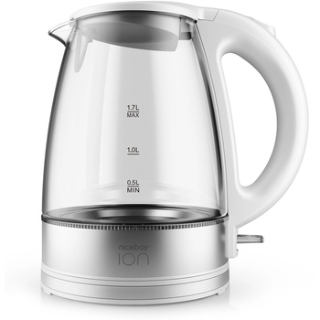Niceboy ION Kettle K1 Crystal Glass 1, 7 л бяла електрическа кана (kettle-k1-white)