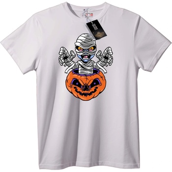 NOONEBRAND Тениска Мумия в Тиква за Хелоуин - S, White