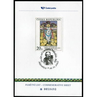 Česká pošta (2012) PLZ 27 - Pamětní list - Mirotice: Mikoláš Aleš
