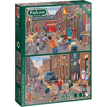 Falcon - Puzzle 2x500 Playing in the Street - 500 piese
