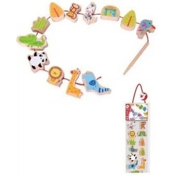 Classic World Дървени мъниста за нанизване със ЗОО животни