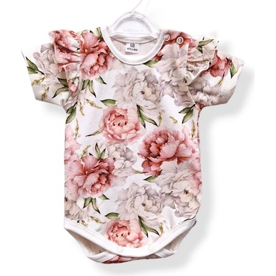 Le Bebe Body krátký rukáv s volánky Pivoňky